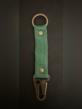 Portland Leather Goods Long PLG Keychain - Dark Green.